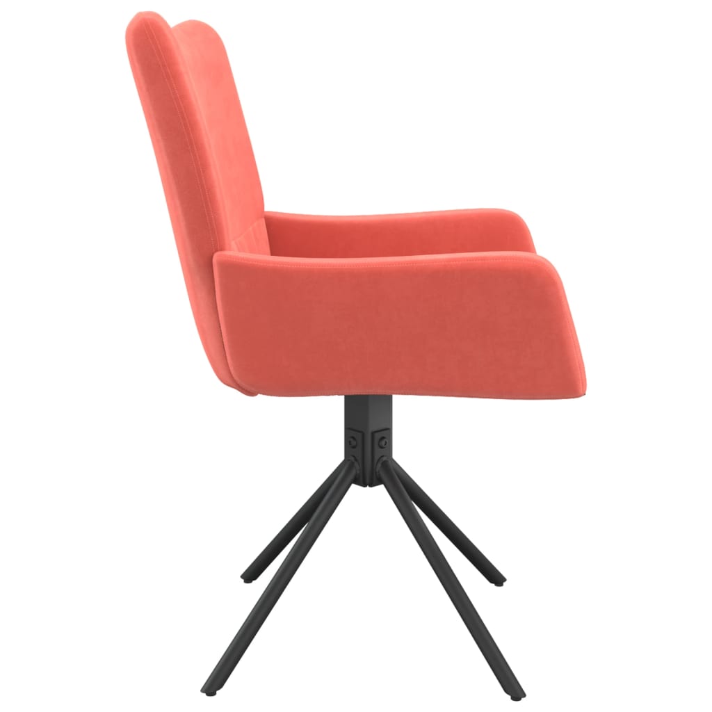 Cadeiras de jantar giratórias 2 pcs veludo rosa