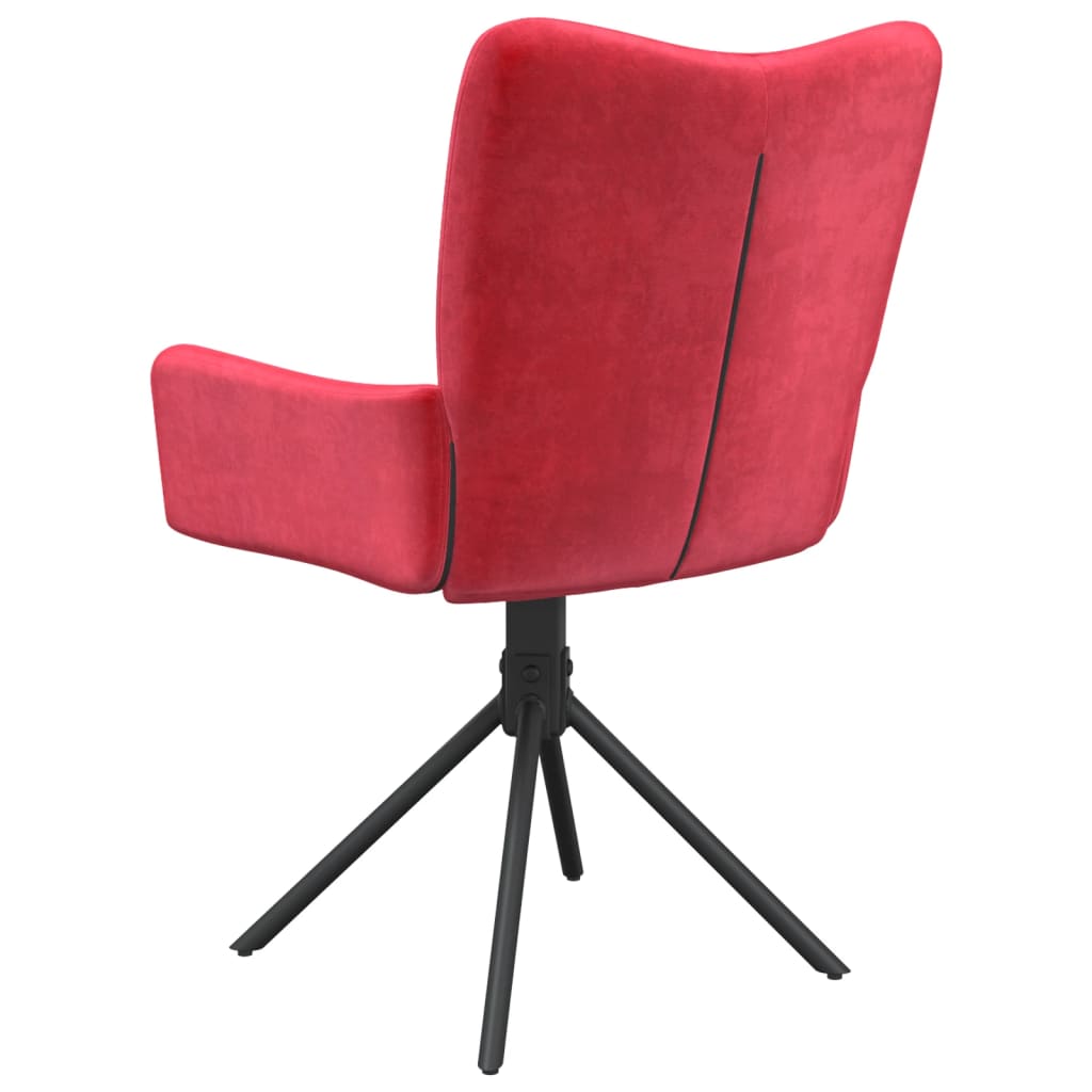 Cadeiras de jantar giratórias 2 pcs veludo vermelho tinto