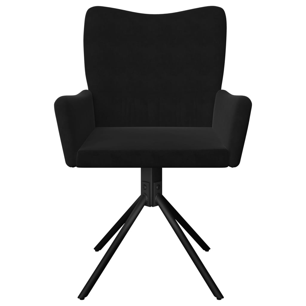 Cadeiras de jantar giratórias 2 pcs veludo preto