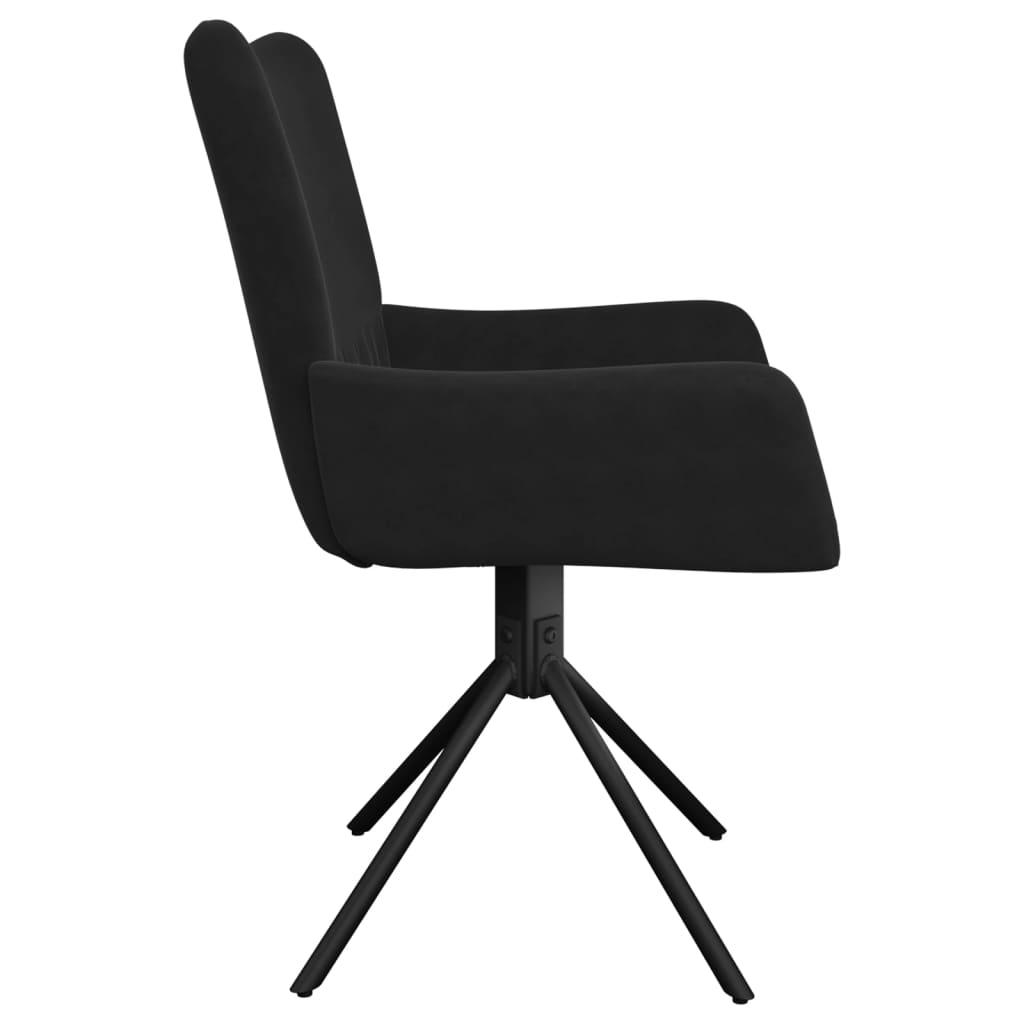 Cadeiras de jantar giratórias 2 pcs veludo preto