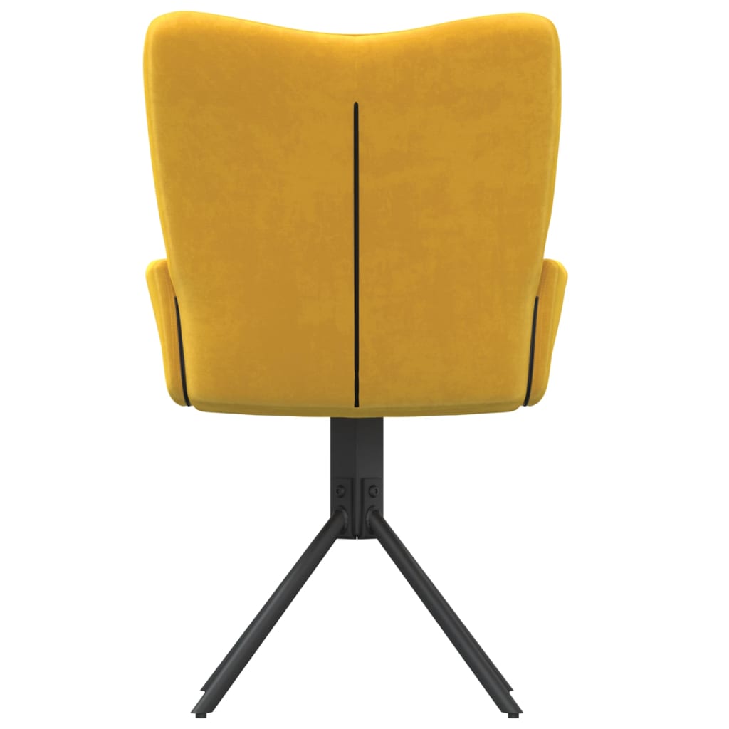 Cadeiras de jantar giratórias 2 pcs veludo amarelo