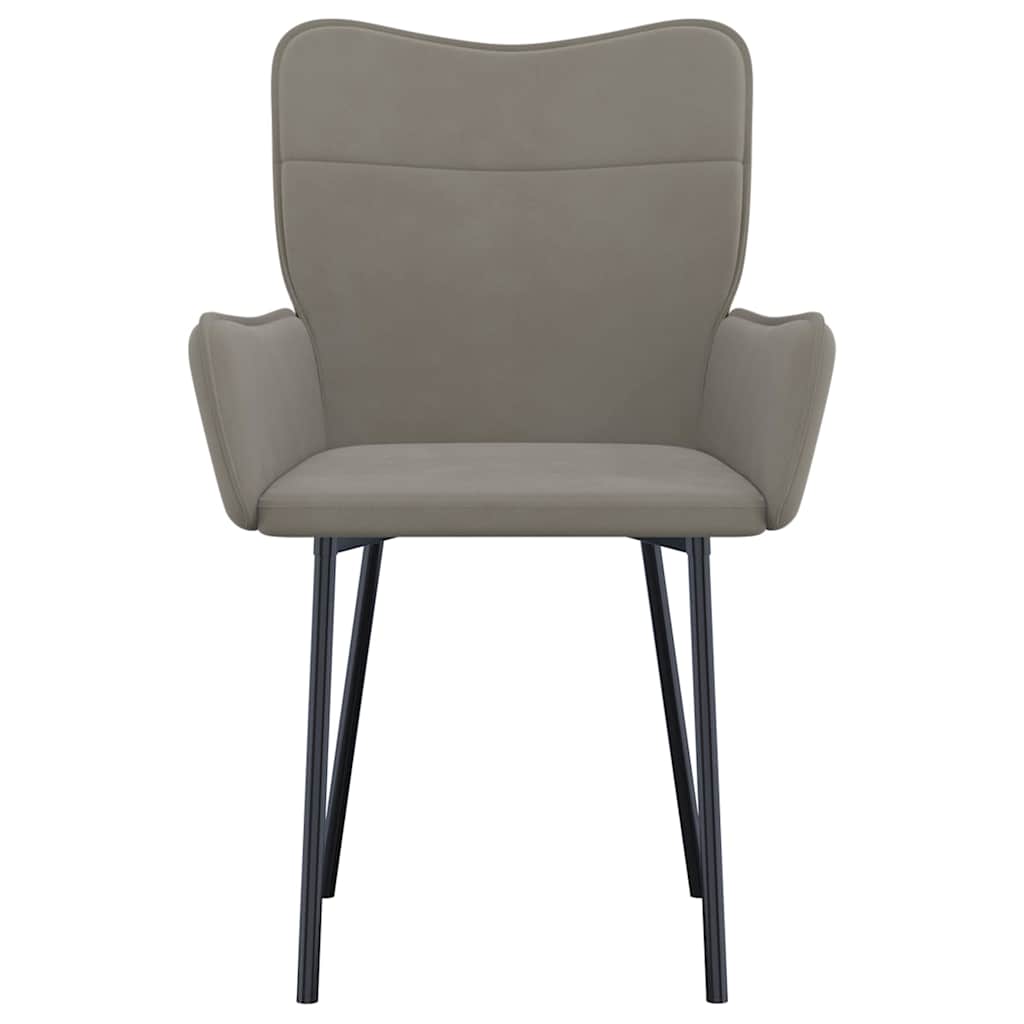Cadeiras de jantar 2 pcs veludo cinzento-claro
