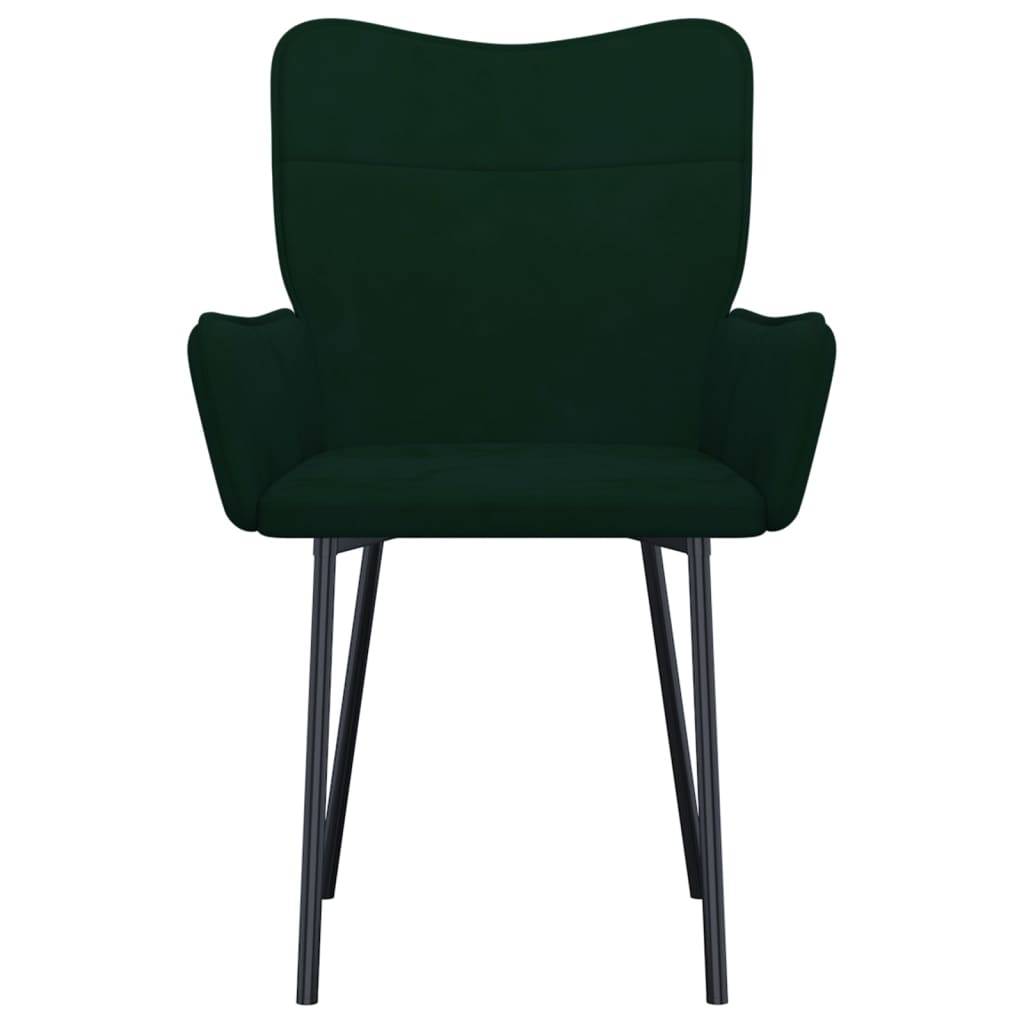 Cadeiras de jantar 2 pcs veludo verde-escuro