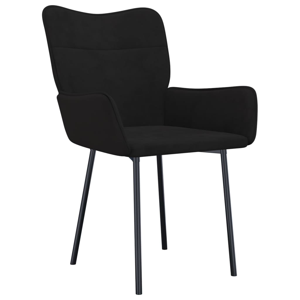 Cadeiras de jantar 2 pcs veludo preto