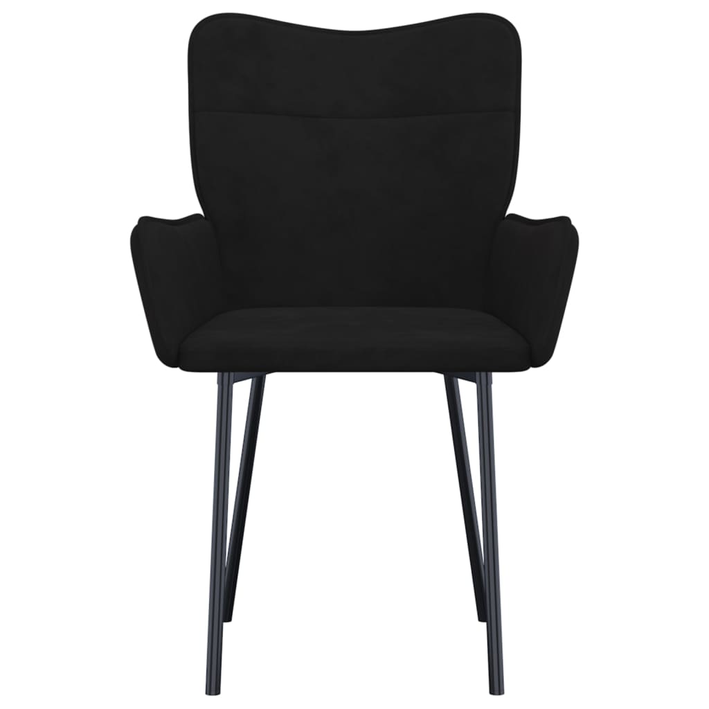 Cadeiras de jantar 2 pcs veludo preto