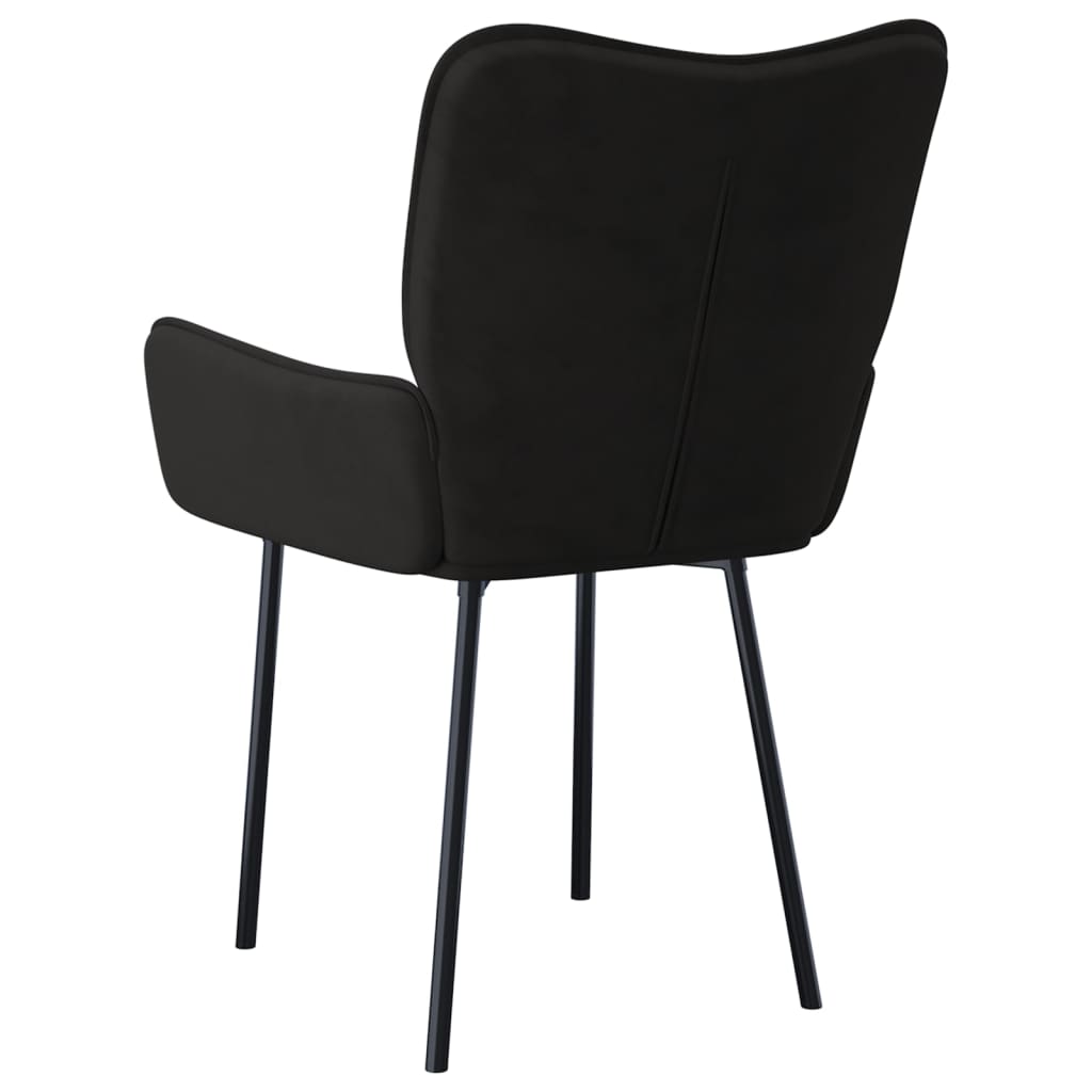 Cadeiras de jantar 2 pcs veludo preto