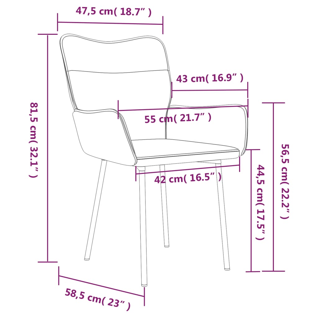 Cadeiras de jantar 2 pcs veludo preto