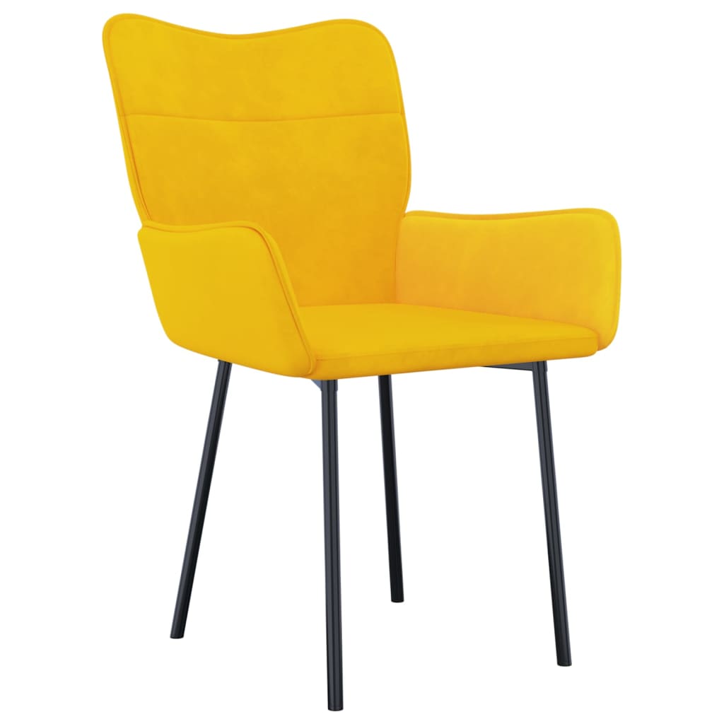 Cadeiras de jantar 2 pcs veludo amarelo