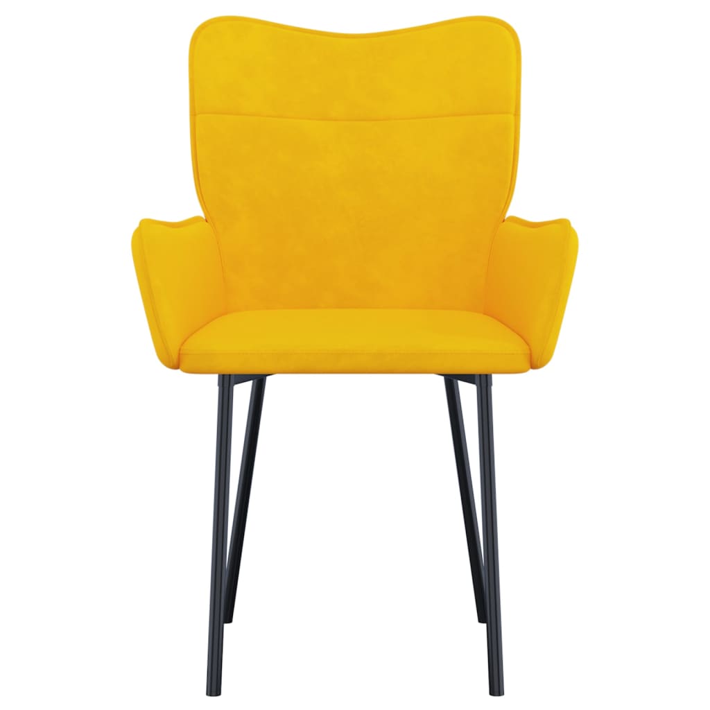 Cadeiras de jantar 2 pcs veludo amarelo