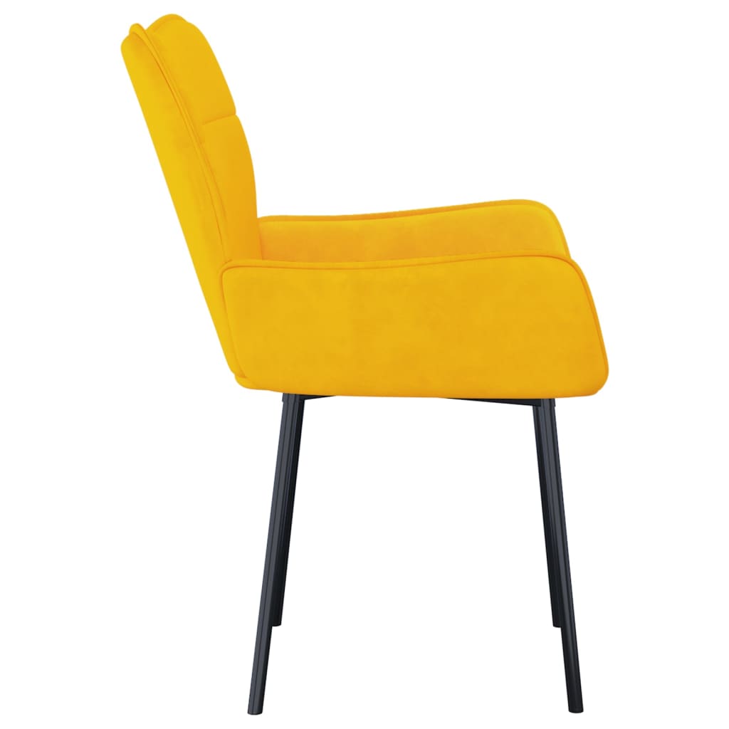 Cadeiras de jantar 2 pcs veludo amarelo
