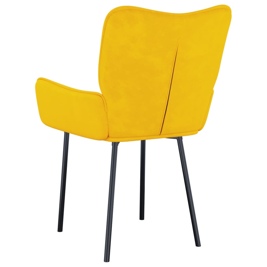 Cadeiras de jantar 2 pcs veludo amarelo