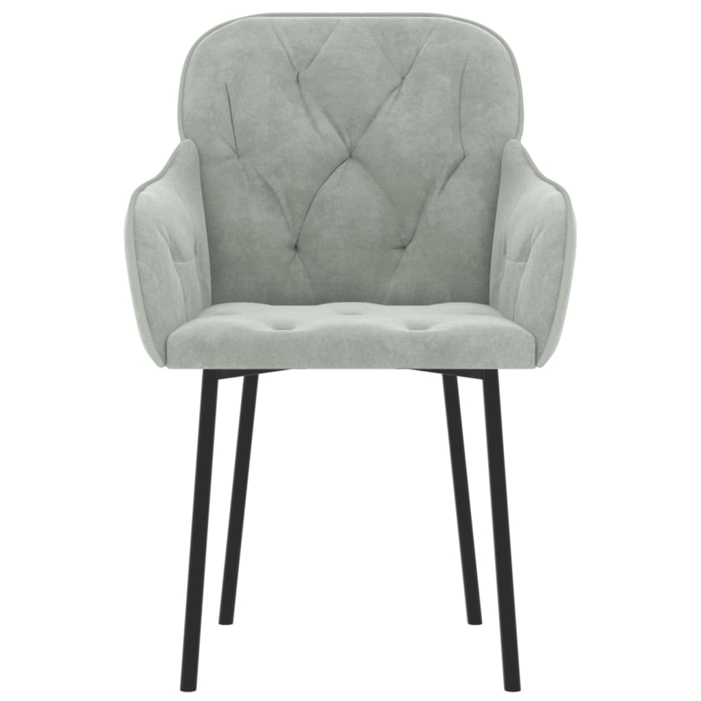 Cadeiras de jantar 2 pcs veludo cinzento-claro