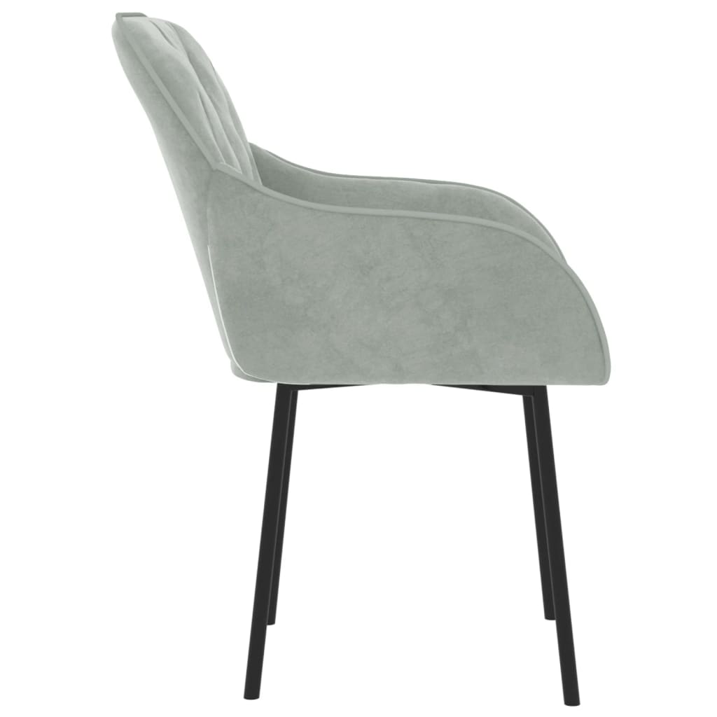 Cadeiras de jantar 2 pcs veludo cinzento-claro