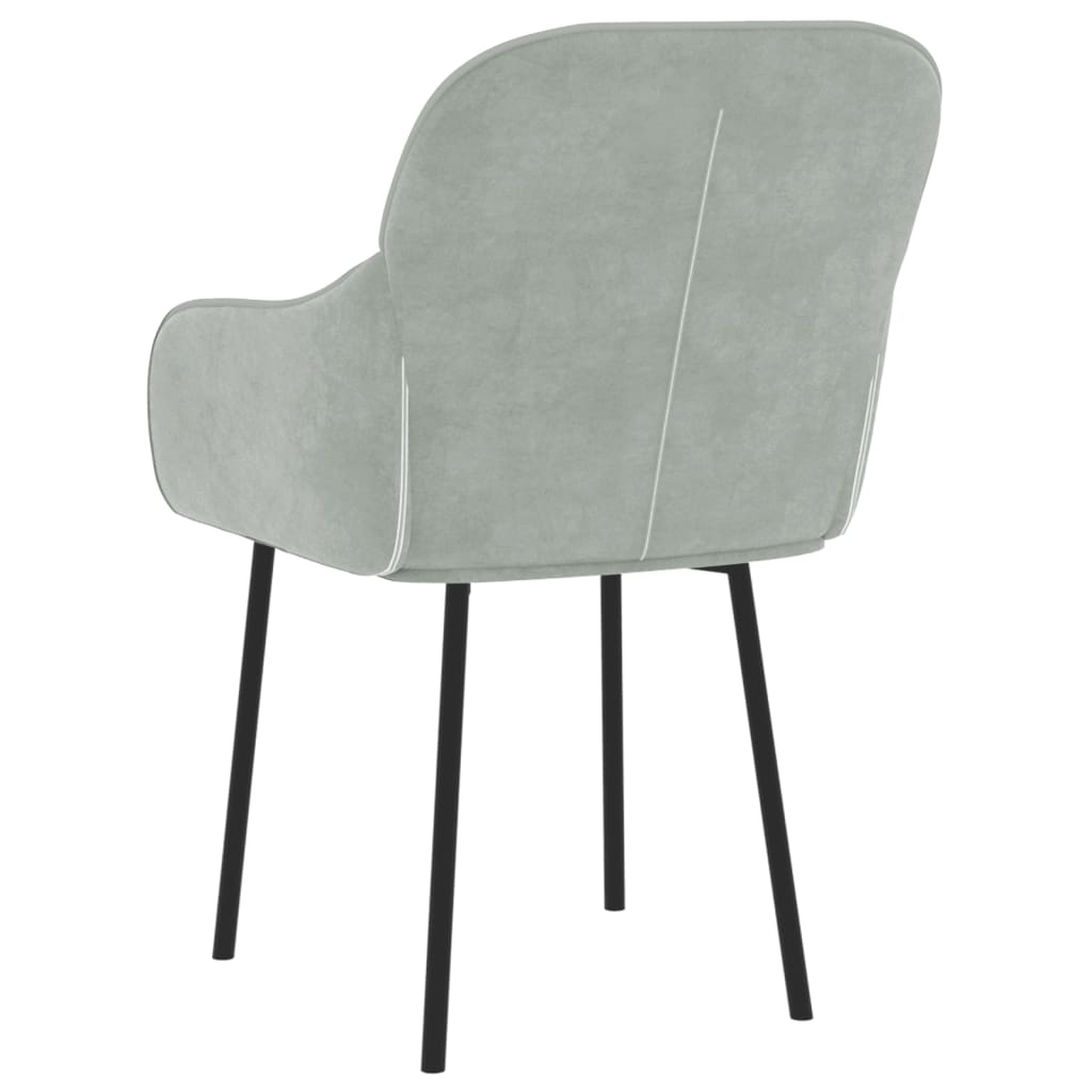 Cadeiras de jantar 2 pcs veludo cinzento-claro