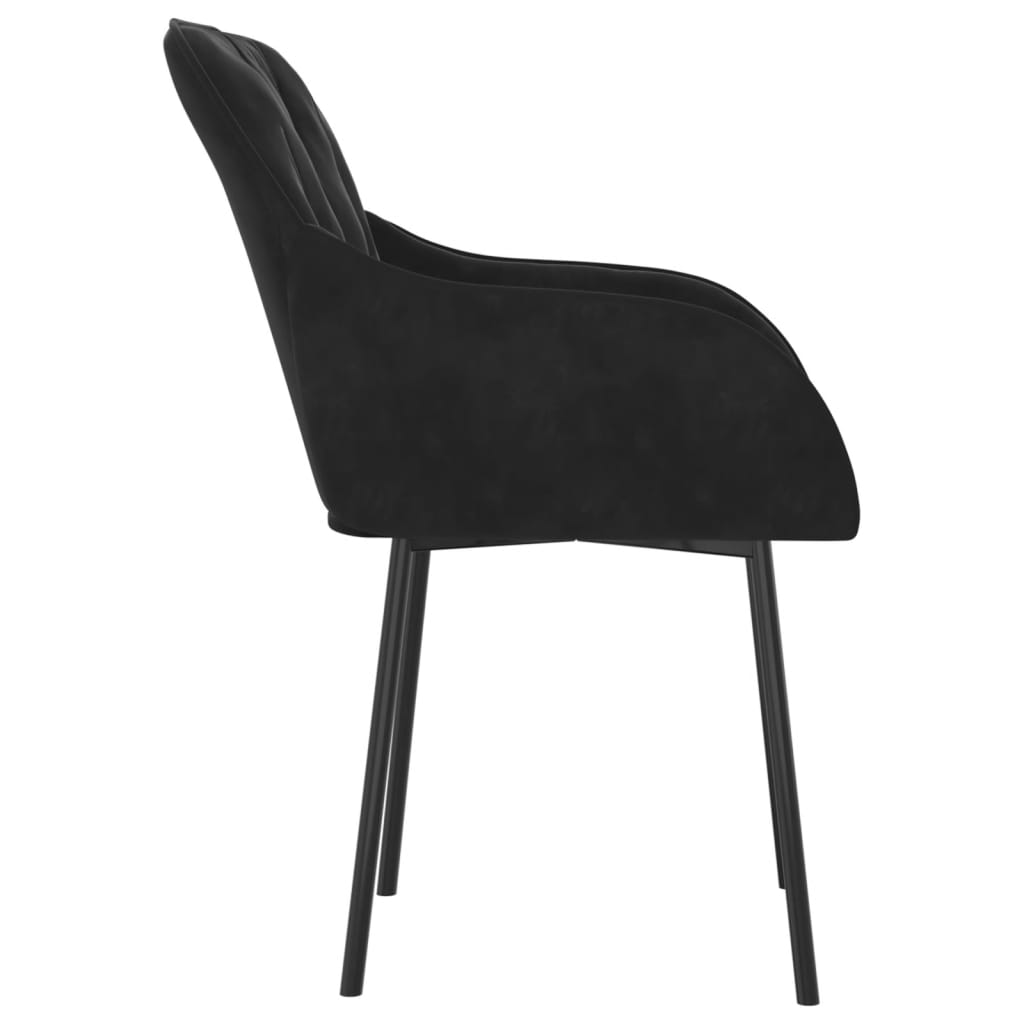 Cadeiras de jantar 2 pcs veludo preto