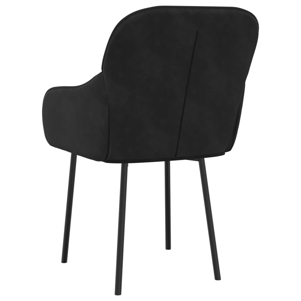 Cadeiras de jantar 2 pcs veludo preto
