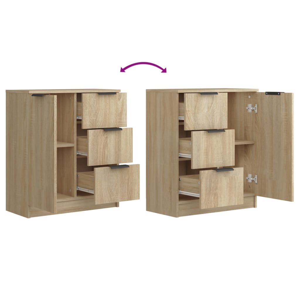 Aparadores 2 pcs 60x30x70 cm madeira processada carvalho sonoma