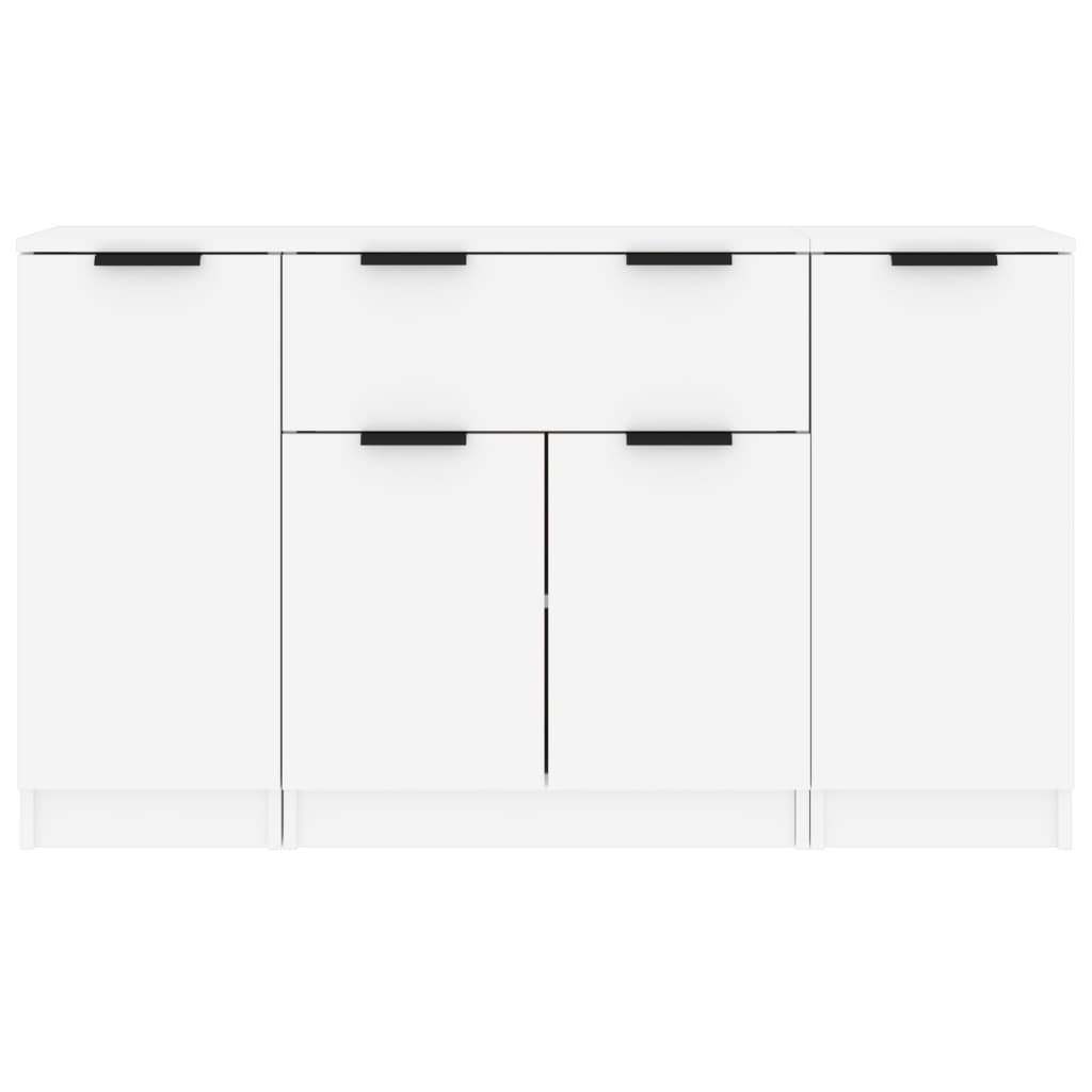 Aparadores 3 pcs madeira processada branco