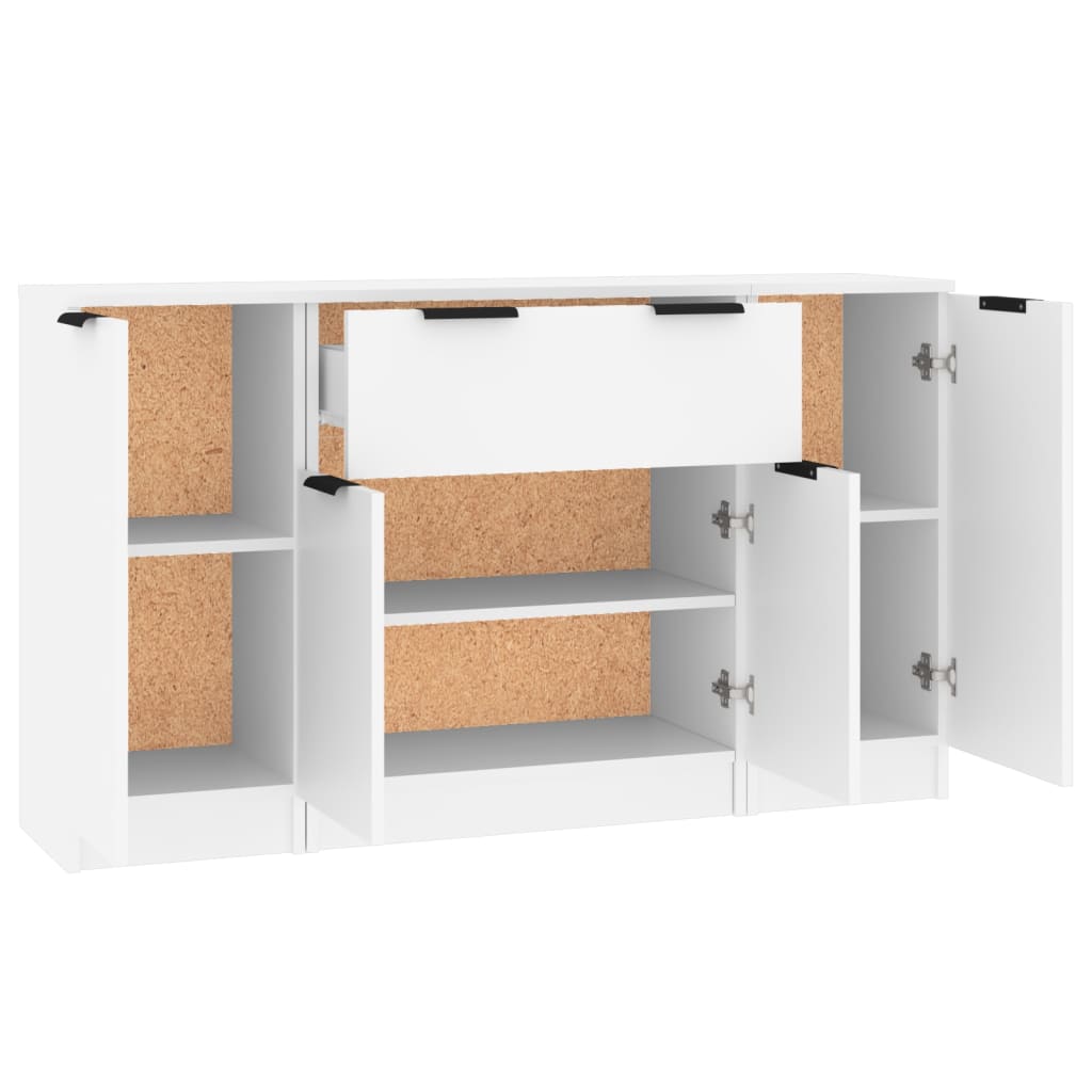 Aparadores 3 pcs madeira processada branco