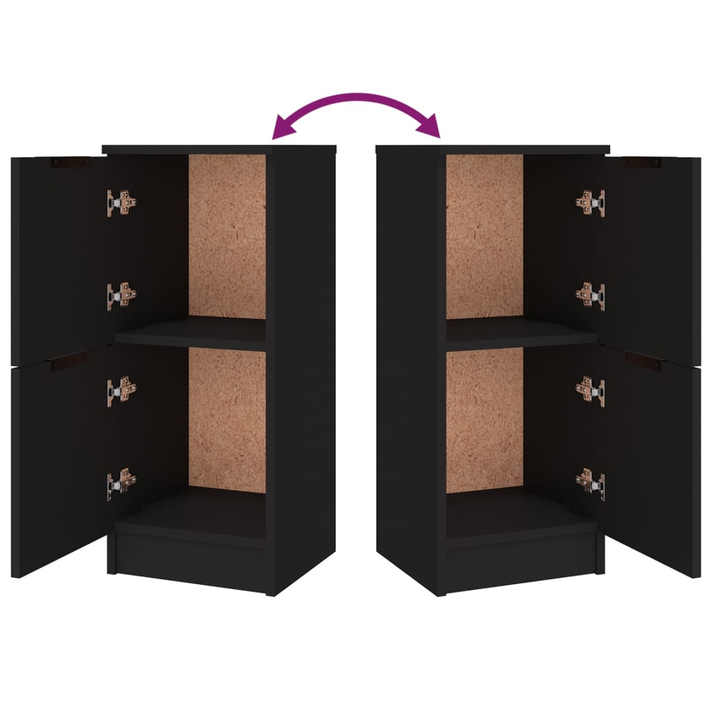 Aparadores 3 pcs derivados de madeira preto