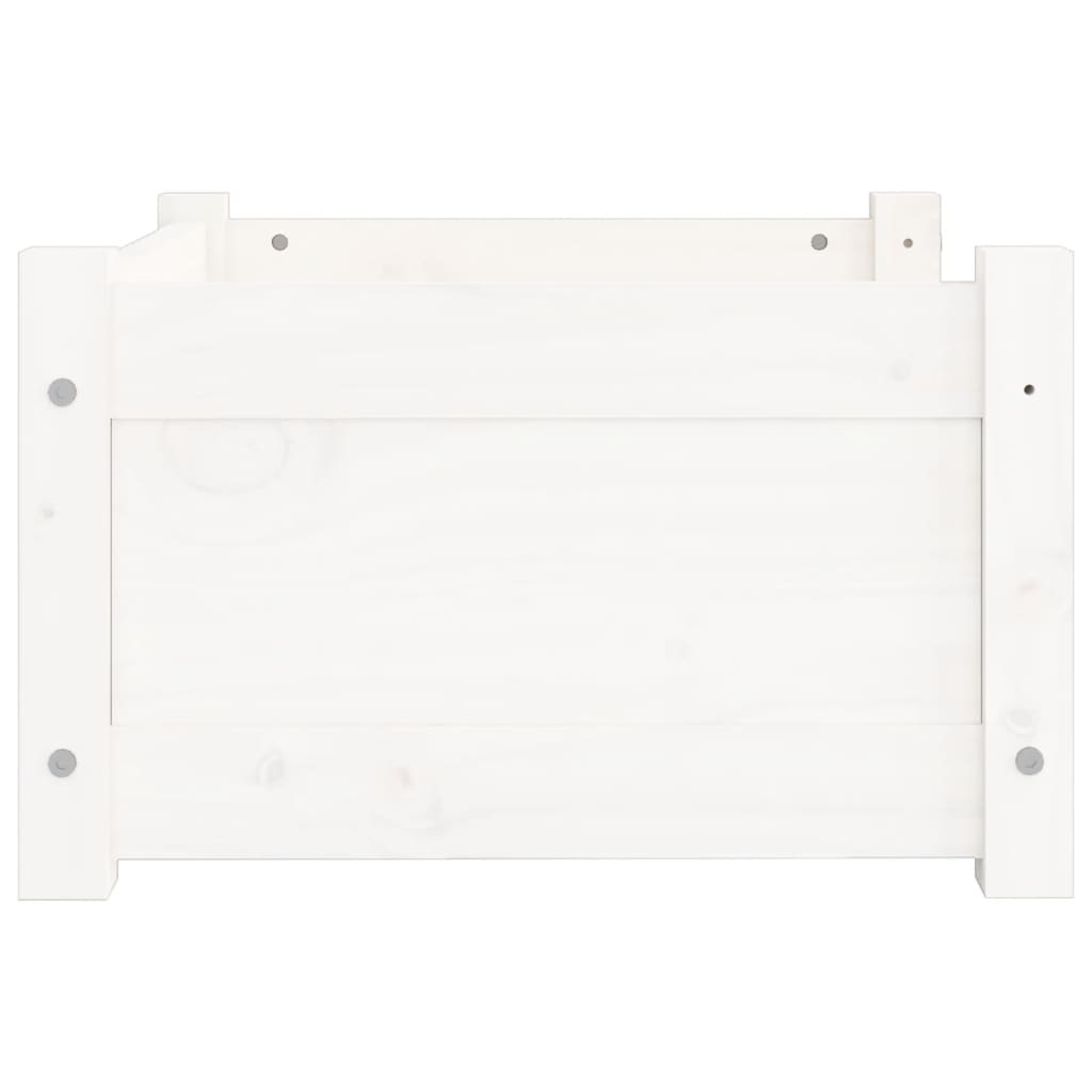 Cama para cães branca 55,5x45,5x28 cm madeira de pinho maciça