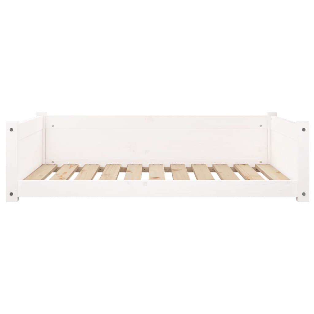 Cama para cães 95,5x65,5x28 cm madeira de pinho maciça branco