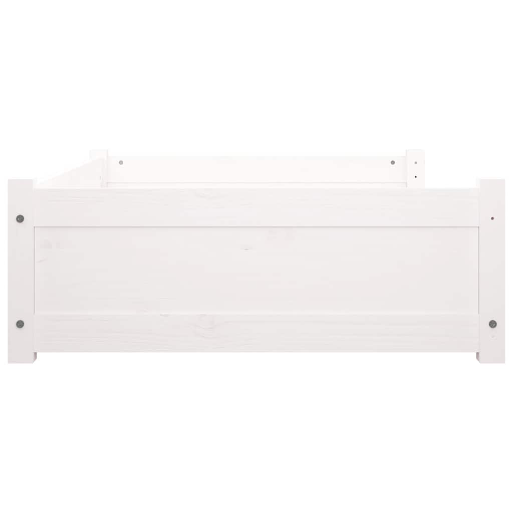 Cama para cães 95,5x65,5x28 cm madeira de pinho maciça branco