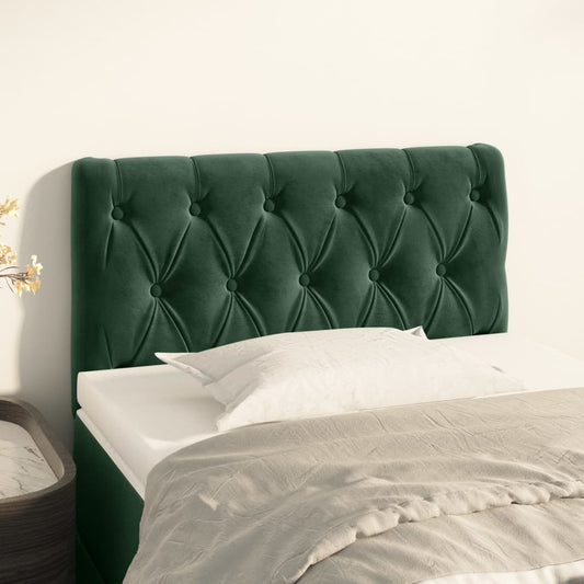 Cabeceira de cama veludo 80x7x78/88 cm verde-escuro