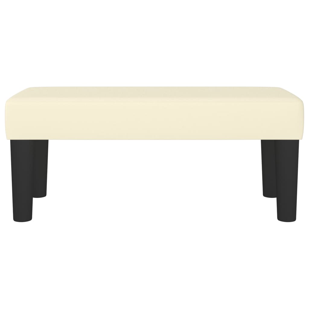 Banco 70x30x30 cm couro artificial cor creme