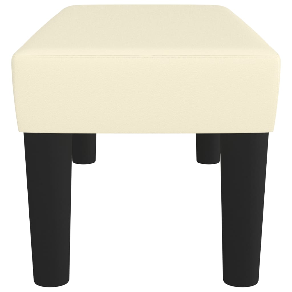 Banco 70x30x30 cm couro artificial cor creme