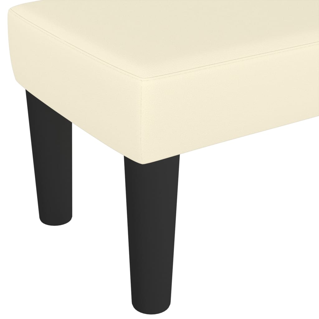 Banco 70x30x30 cm couro artificial cor creme