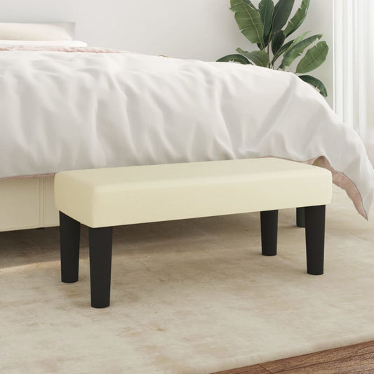 Banco 70x30x30 cm couro artificial cor creme