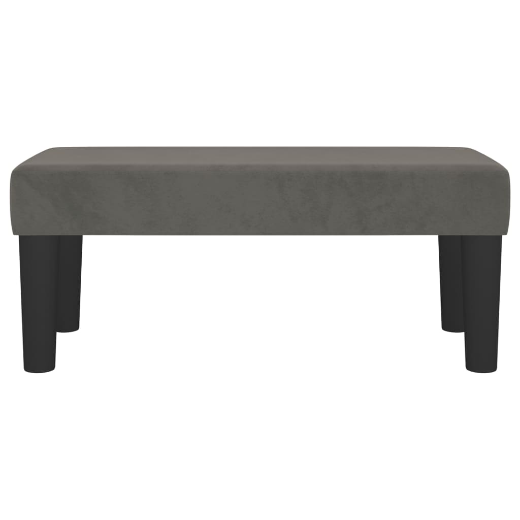 Banco 70x30x30 cm veludo cinzento-escuro
