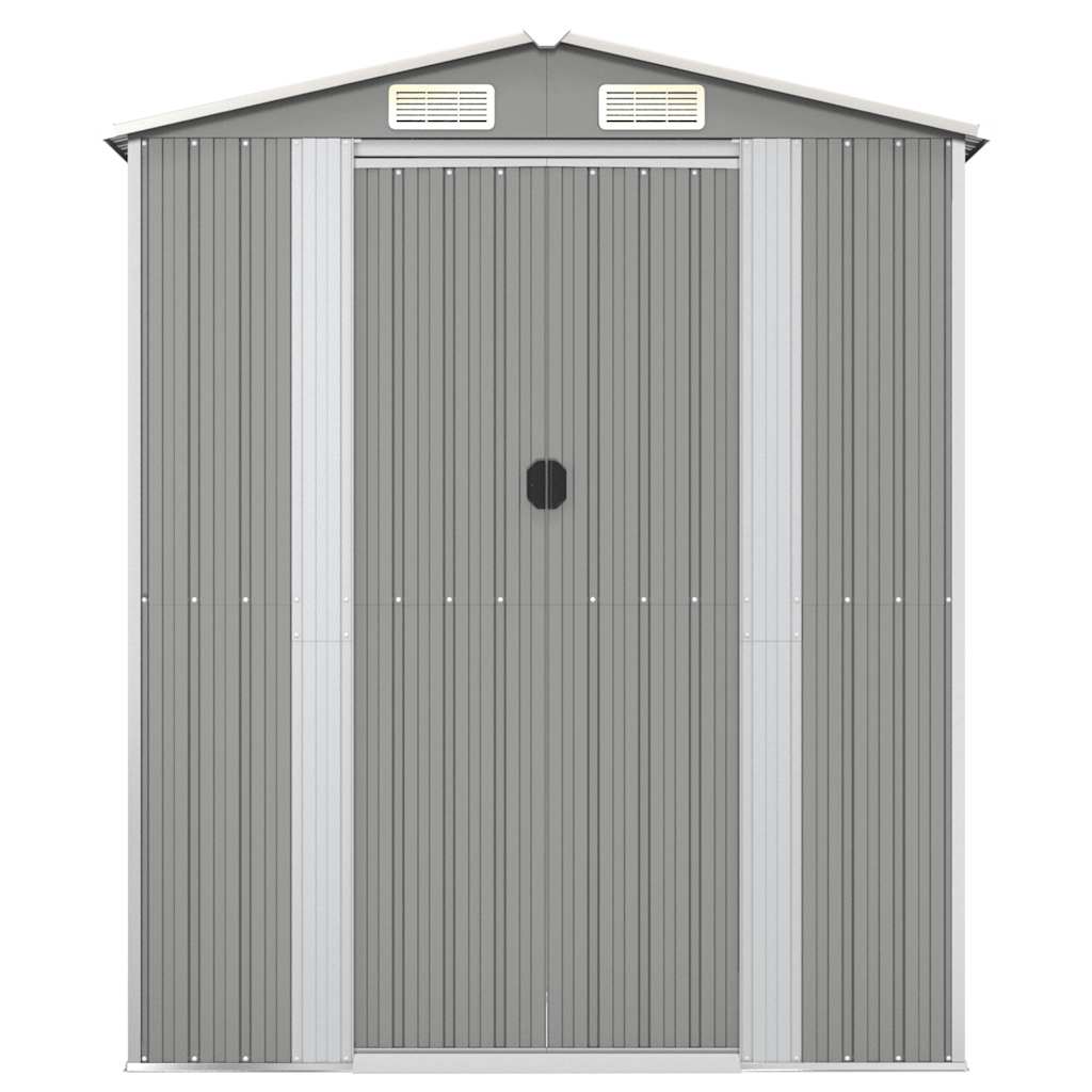 Abrigo de jardim 192x108x223 cm aço galvanizado cinzento-claro