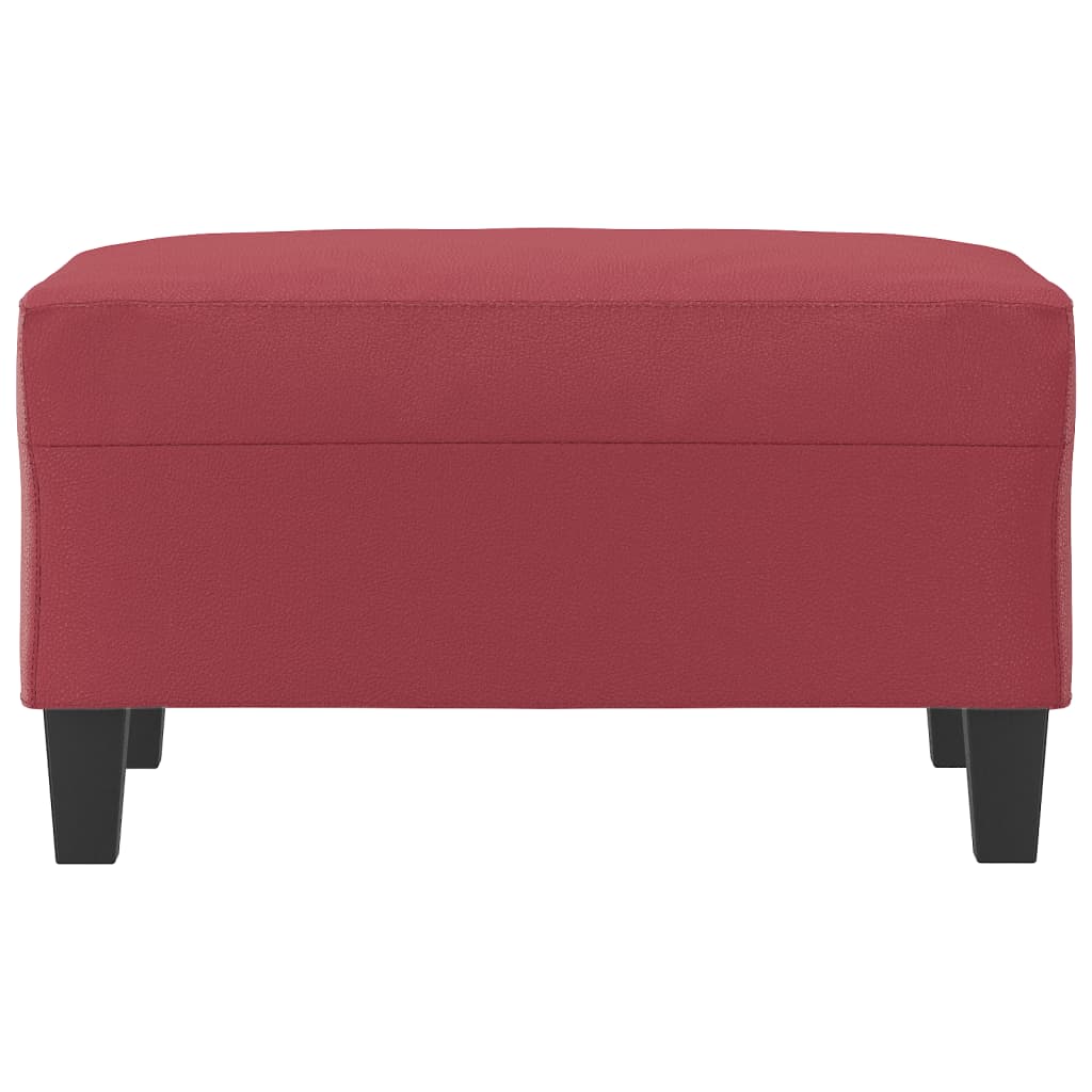 Apoio de pés 70x55x41 cm couro artificial vermelho tinto
