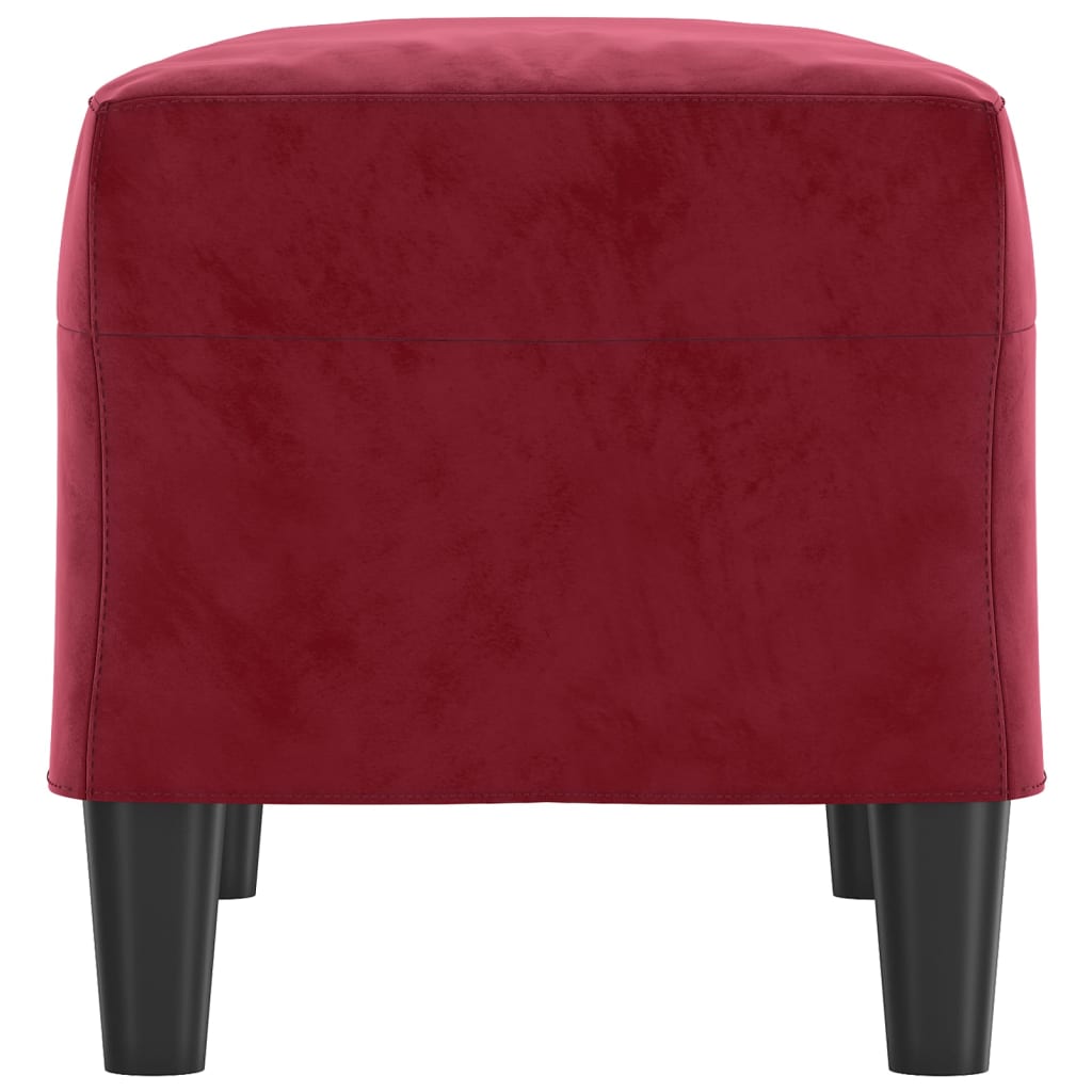Banco 70x35x41 cm veludo vermelho tinto