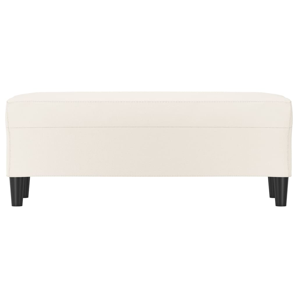 Banco 100x35x41 cm couro artificial cor creme