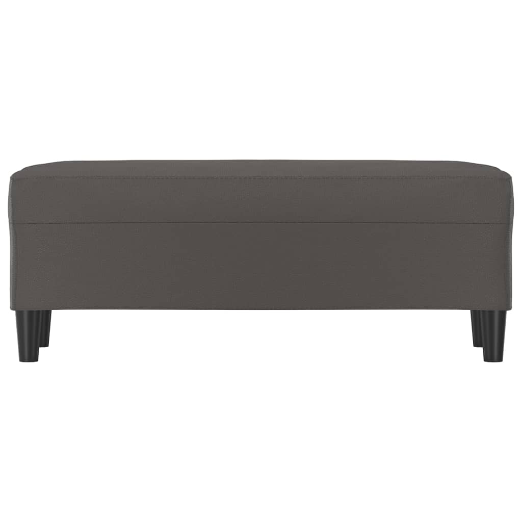 Banco 100x35x41 cm couro artificial cinzento