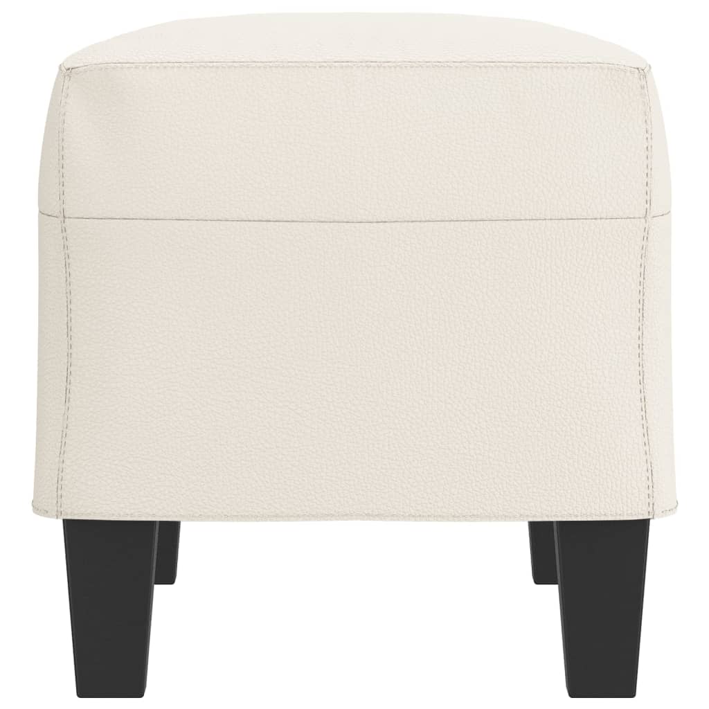 Banco 70x35x41 cm couro artificial cor creme