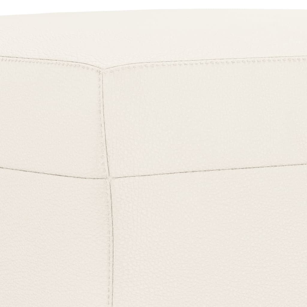 Banco 70x35x41 cm couro artificial cor creme