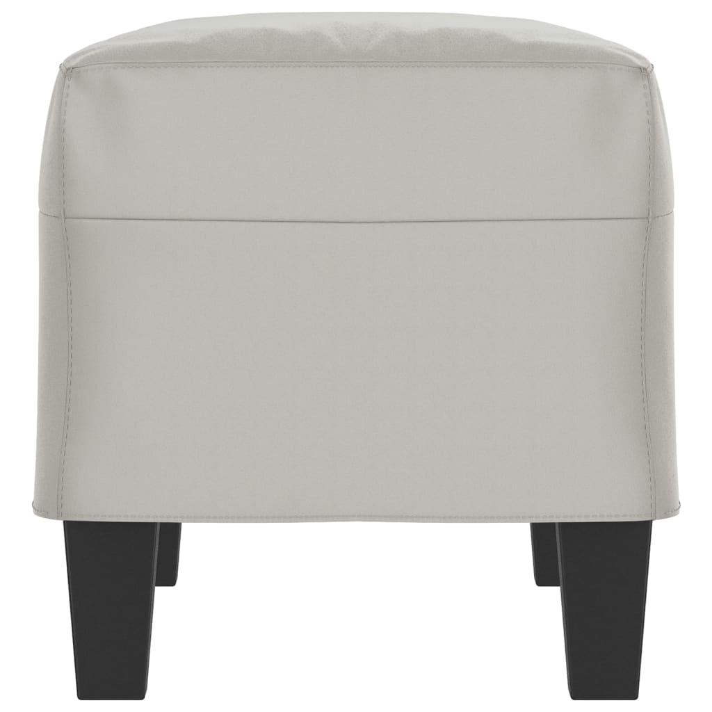 Banco 70x35x41 cm tecido de microfibra cinzento-claro