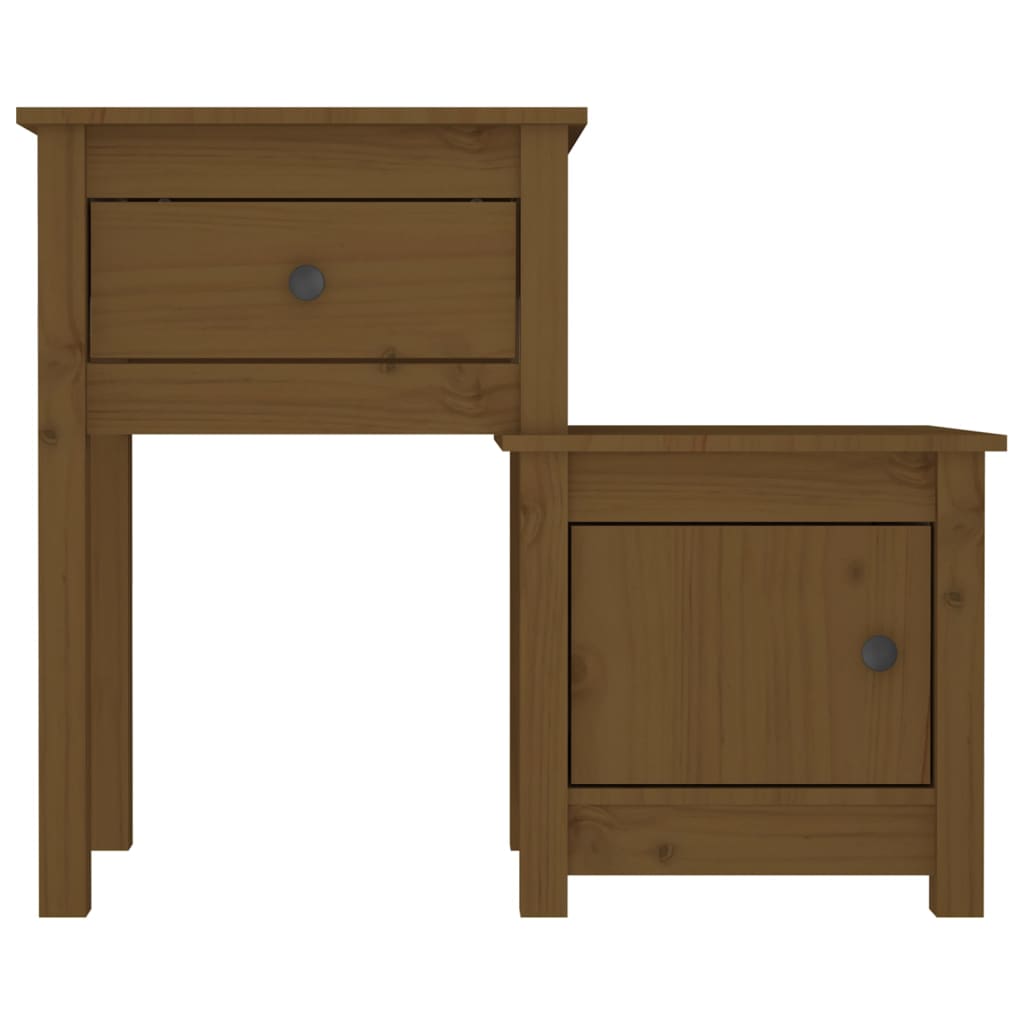 Mesas de cabeceira 2 pcs 79,5x38x65,5 cm pinho castanho mel