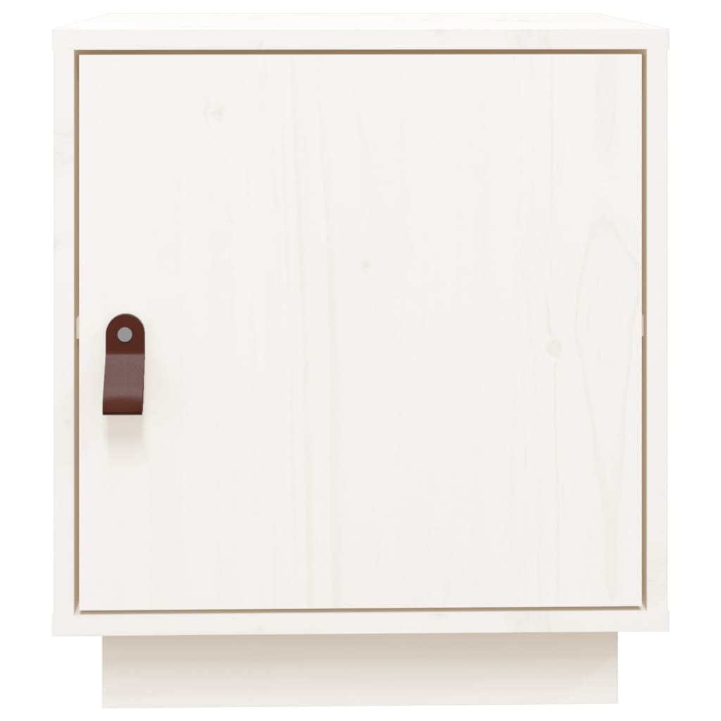 Mesa de cabeceira 40x34x45 cm madeira de pinho maciça branco
