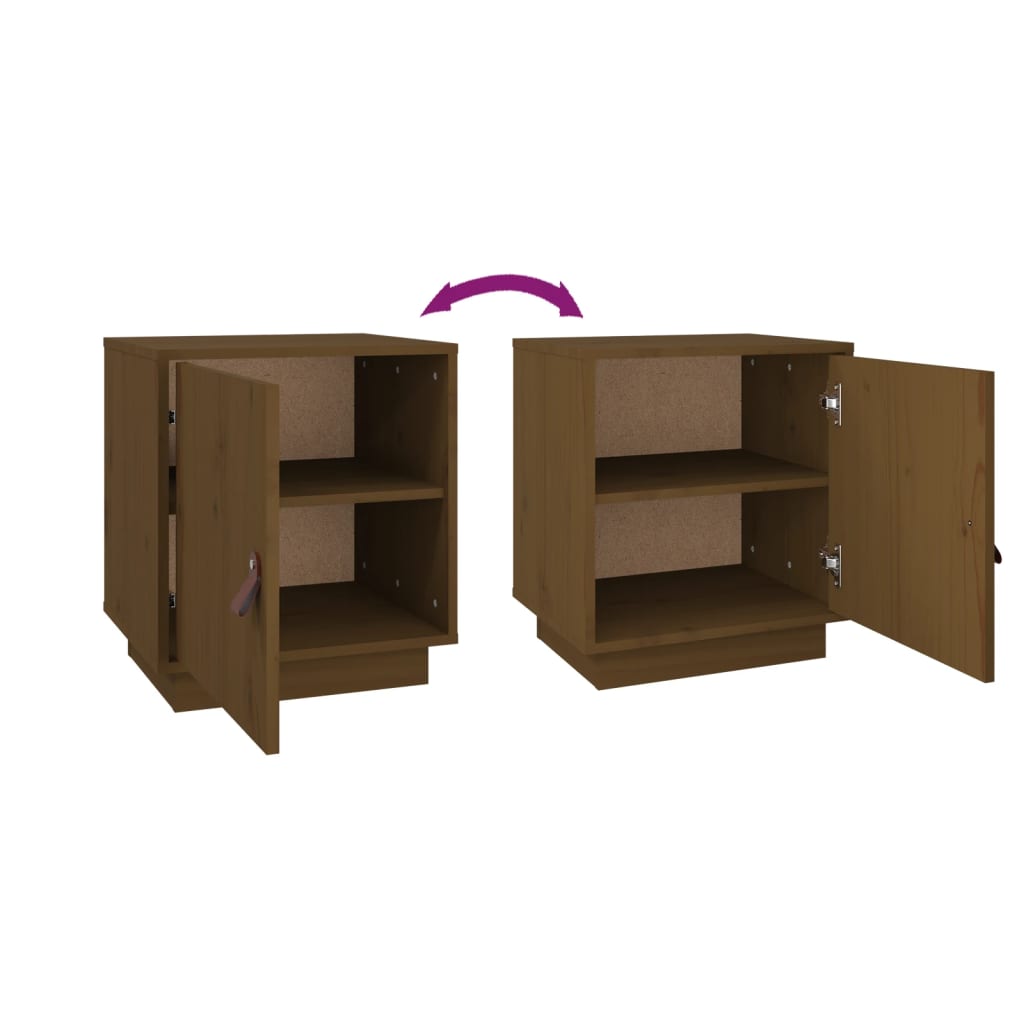Mesa de cabeceira 40x34x45 cm pinho maciço castanho mel