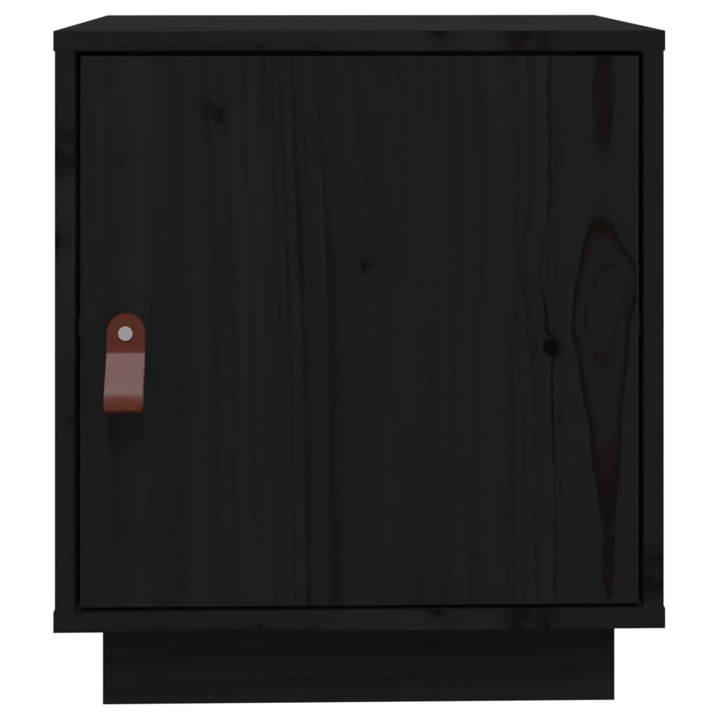 Mesa de cabeceira 40x34x45 cm madeira de pinho maciça preto