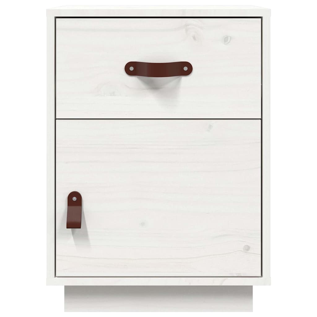 Mesa de cabeceira 40x34x55 cm madeira de pinho maciça branco