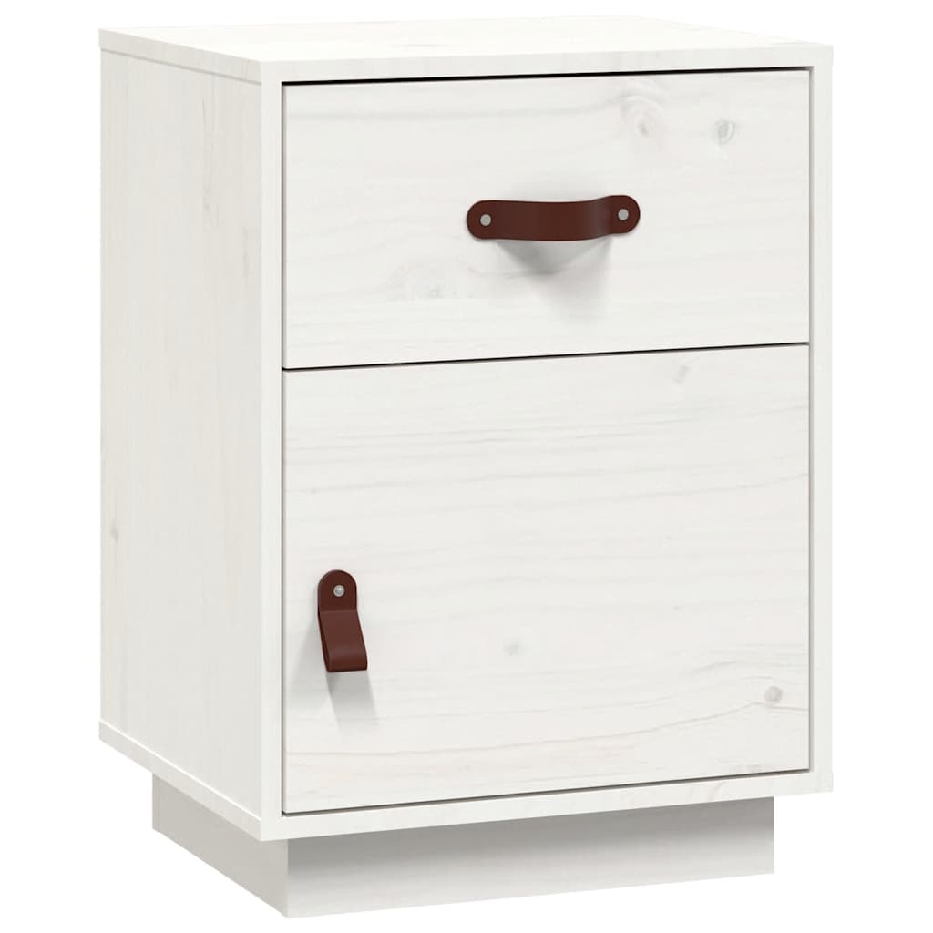 Mesas de cabeceira 2 pcs 40x34x55 cm pinho maciço branco