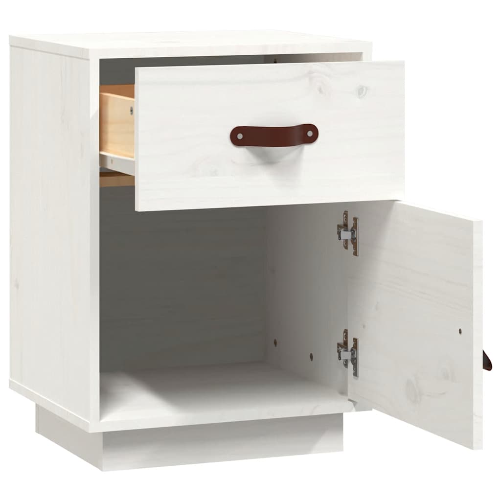 Mesas de cabeceira 2 pcs 40x34x55 cm pinho maciço branco
