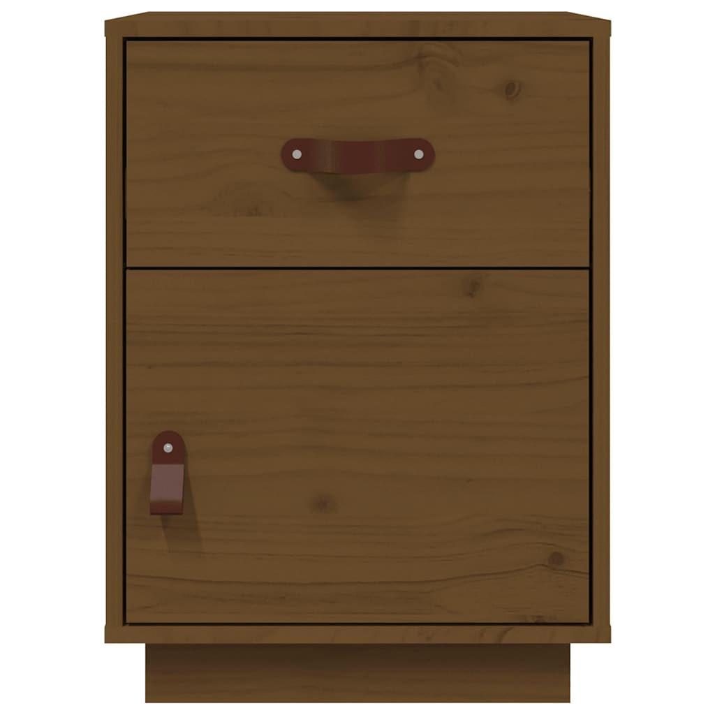 Mesas de cabeceira 2 pcs 40x34x55 cm pinho maciço castanho mel