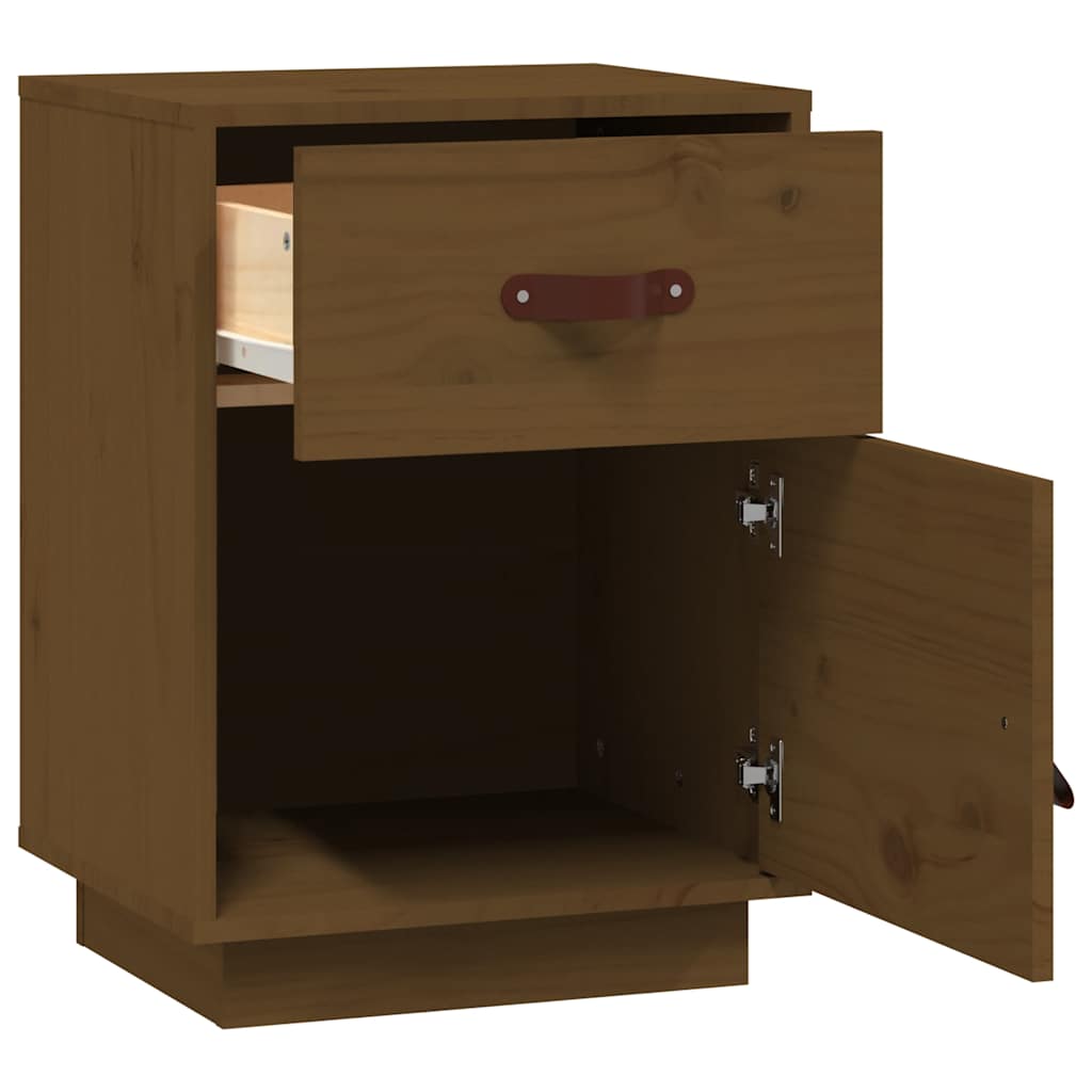 Mesas de cabeceira 2 pcs 40x34x55 cm pinho maciço castanho mel